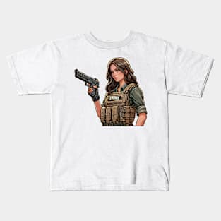 Tactical Girl Kids T-Shirt